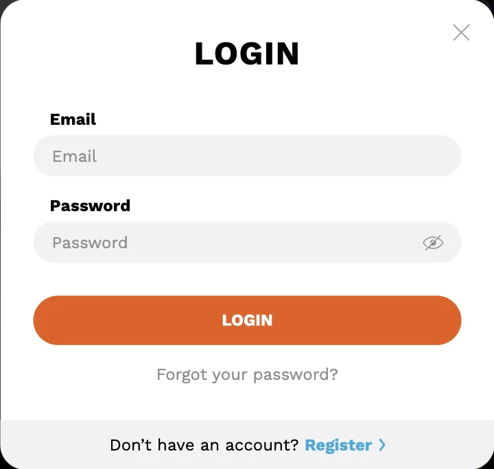 level up casino login form
